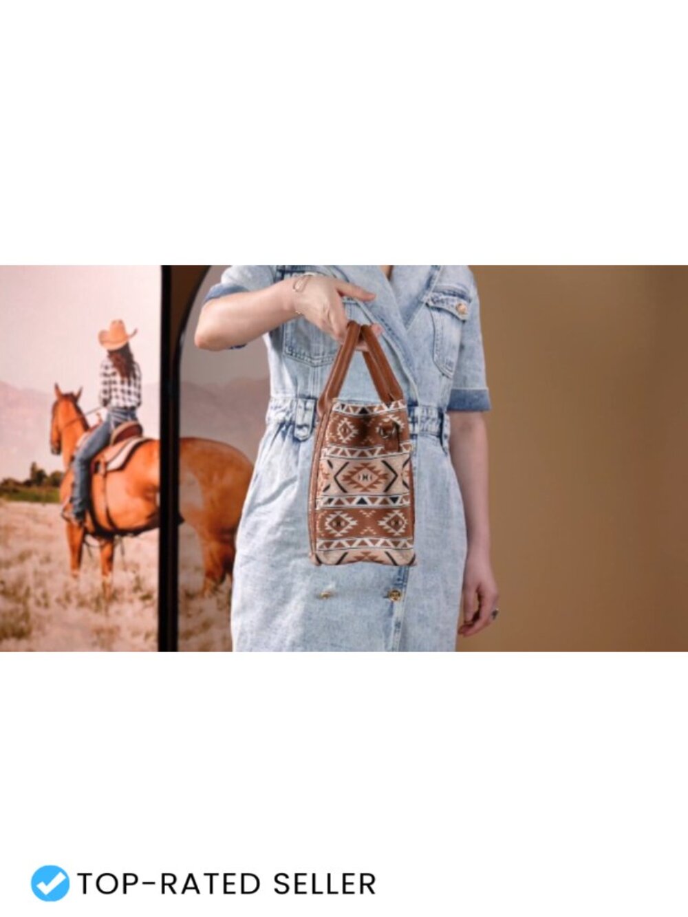 Womens Aztec Tote Bag Canvas Cotton Shoulder Purse Boho Handbag Guitar Strap - Picture 6 of 6